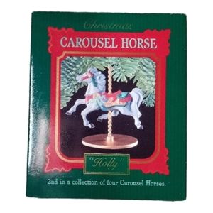Vintage 1989 Hallmark Keepsake Carousel Horse Ornament - "Holly"